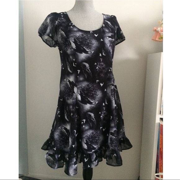 💖 Hell bunny goth Raven dress 💖 - Picture 6 of 8